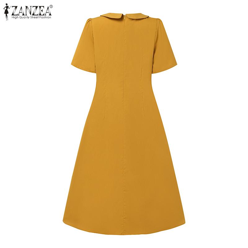 ZANZEA Lässiges Sommerkleid mit kurzen Ärmeln für Damen