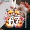 Valentine's Day Transparent Acrylic Pendant Two Foxes 6 7 Pattern Hanging Decor for Wall Door Car Gift for Friends Galentine's Day
