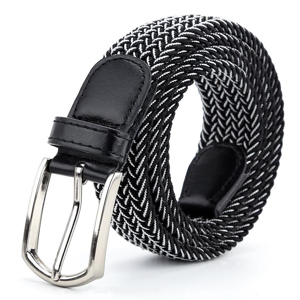Men'S Elastic Woven Belt, Casual Women'S Canvas Elastic Belt, Pin Buckle Belt
