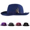 Unisex Woolen Felt Panama Hat Masquerade Ball Fedora Hat Role Playing Party Hat