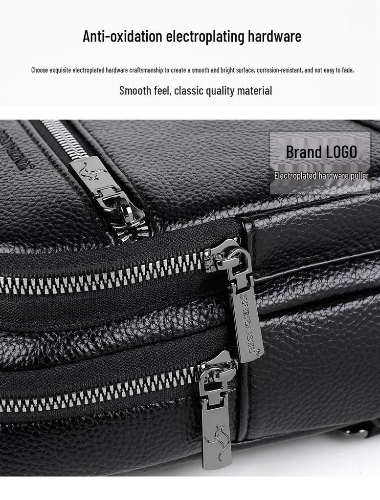 Men's PU Leather Crossbody Sling Bag - Casual Fashion Small Backpack