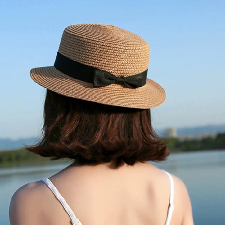 Elegant Braided Straw Hat Elegant Bows Accent ridal Accessory Breathable Lining Church Services Prom Occasion