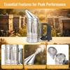 2 Pcs Set Stainless Steel Electric Beehive Smoker Beehive Smoking Tool  Beehive Maintenance