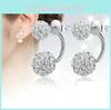 Elegant Double Ball Alloy Crystal Rhinestone Earrings For A Timeless Look