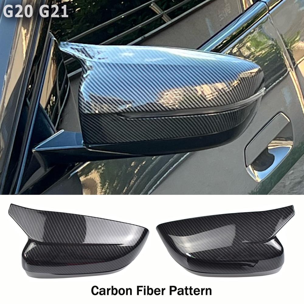 G20 Carbon fibre/Black Car Side Wing Rearview Mirror Cover Caps For BMW 3 Series G20 G21 G28 320d 330e 330i 340i 2019-2022 M4