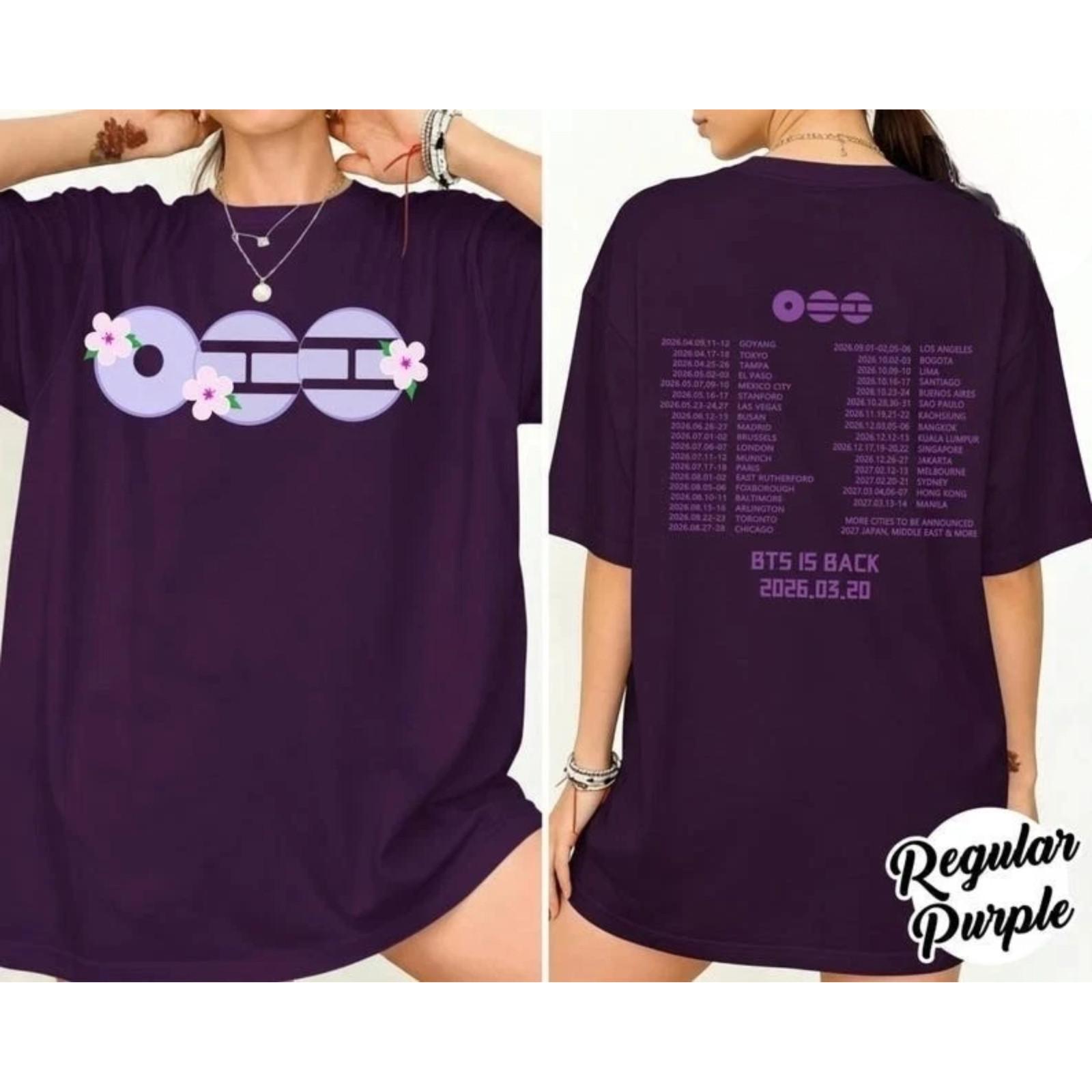 BTS 2026 Arirang Tour Shirt Bangtan Army Kpop Concert Merch Graphic Tee Unisex T-Shirt XXL