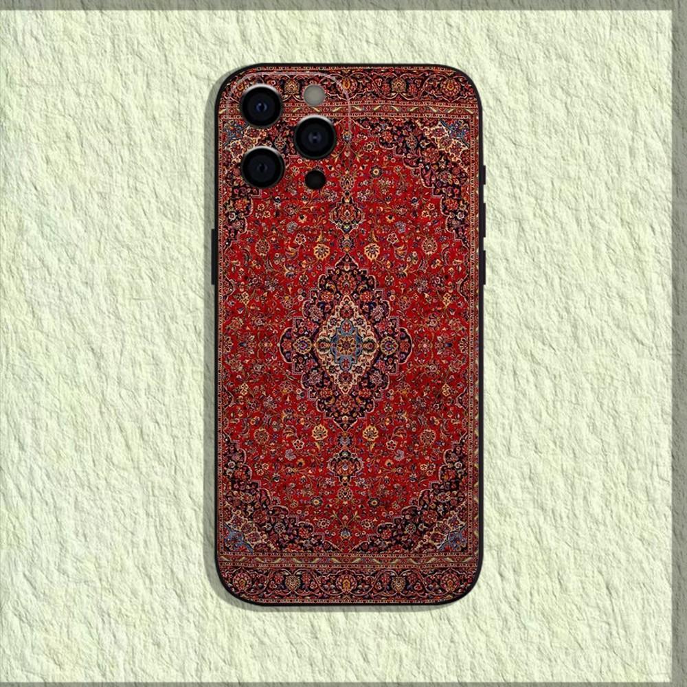 Persian Carpet Floral Phone Case For iPhone 17 16 15 14 13 12 11 Pro Max Mini SE 7 8 Plus 17E Air Shockproof Back Cover Fundas