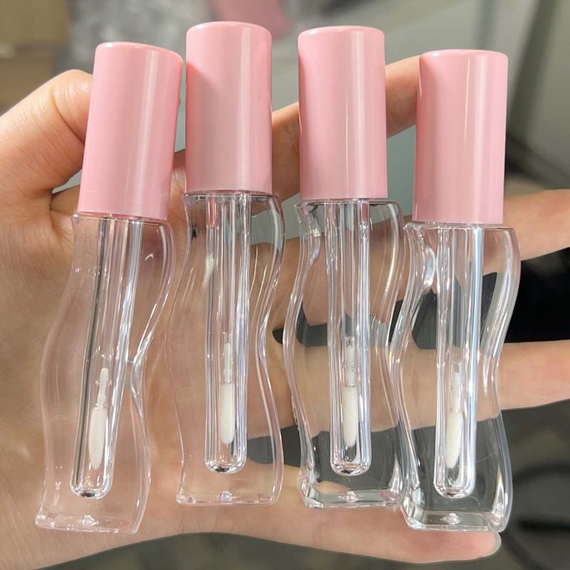 2.5Ml/3Ml Wave Lip Gloss Tube Transparent Thick Rod Large Brush Head Empty Bottle Lips Glaze Container Makeup Packaging Material