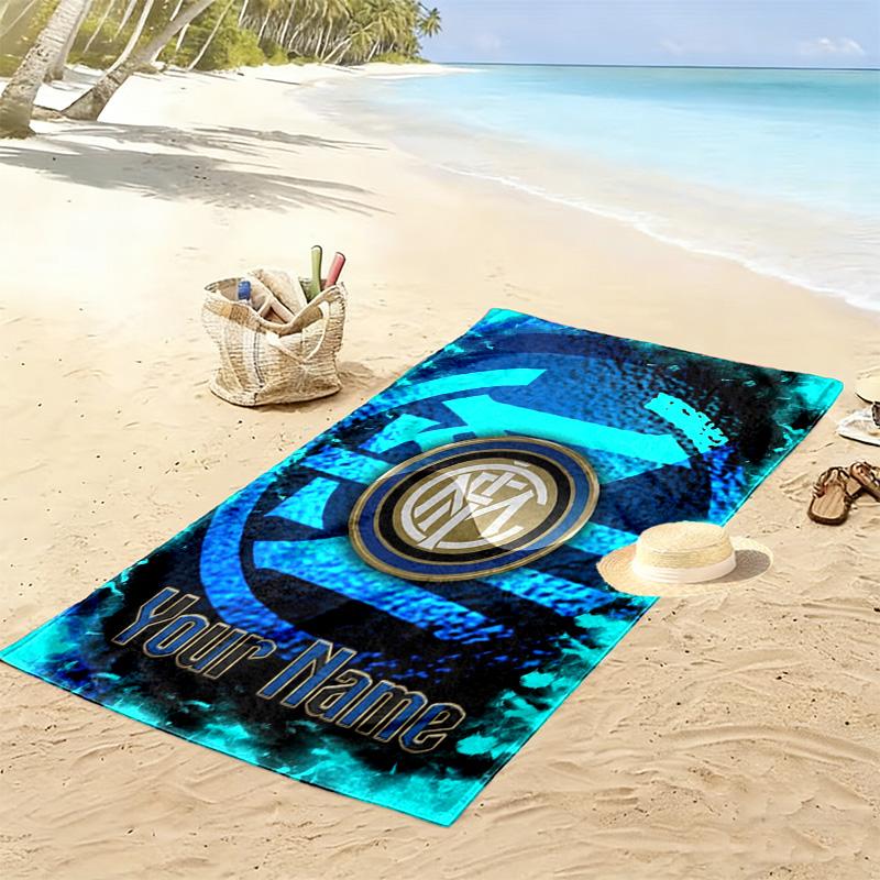 Name Custom INTER Print Beach Towel, Large Soft Quick Dry Towel for Beach Camping Swimming