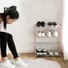 HOW-E 3/4 Layers Shoe Rack Assembled Easy Installation Stainless Steel Household Slipper Storage Shelf