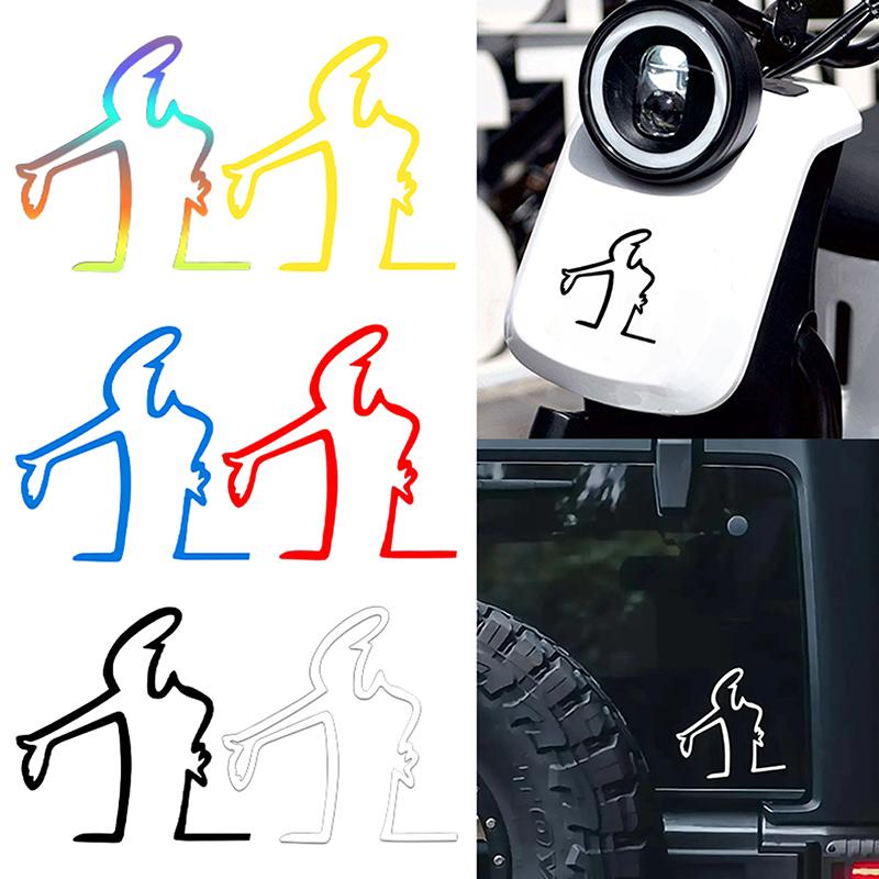 Creative Action Pose Design Vinyl Stickers Waterproof Pvc Cars Motorcycles Decorations Reflective Strong Adhesive Decals