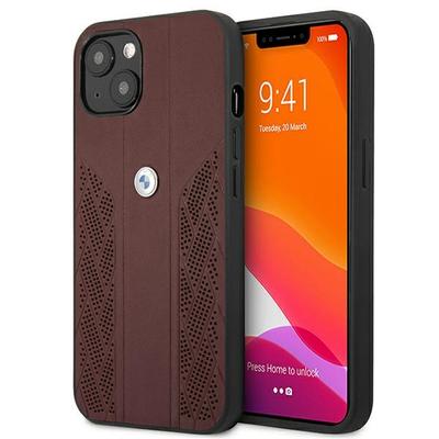 Etui Bmw Bmhcp13Mrsppr Iphone 13 / 14 / 15 6.1 Czerwony/Red Hardcase Leather Curve Perforate