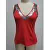 Women's Solid Color Sleeveless V-Neck Glitter Wide Strap Vest
