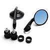 Black Motorcycle Cnc Aluminum Rearview Handle Bar End 7/8" Side Mirrors Round