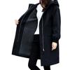 Women's Plush Thickened Hooded Windbreaker: Medium/Long, Loose & Slim Fit, Korean Style, Large Size, Winter 2025