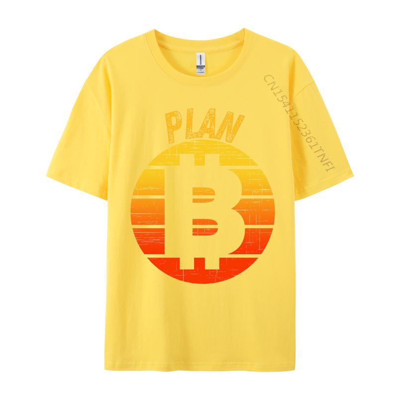 Plan Bitcoin Tshirt Pure Cotton Man Tops Shirts Camisa Normal TeeShirts 2024 Hot Sale Printed On Design