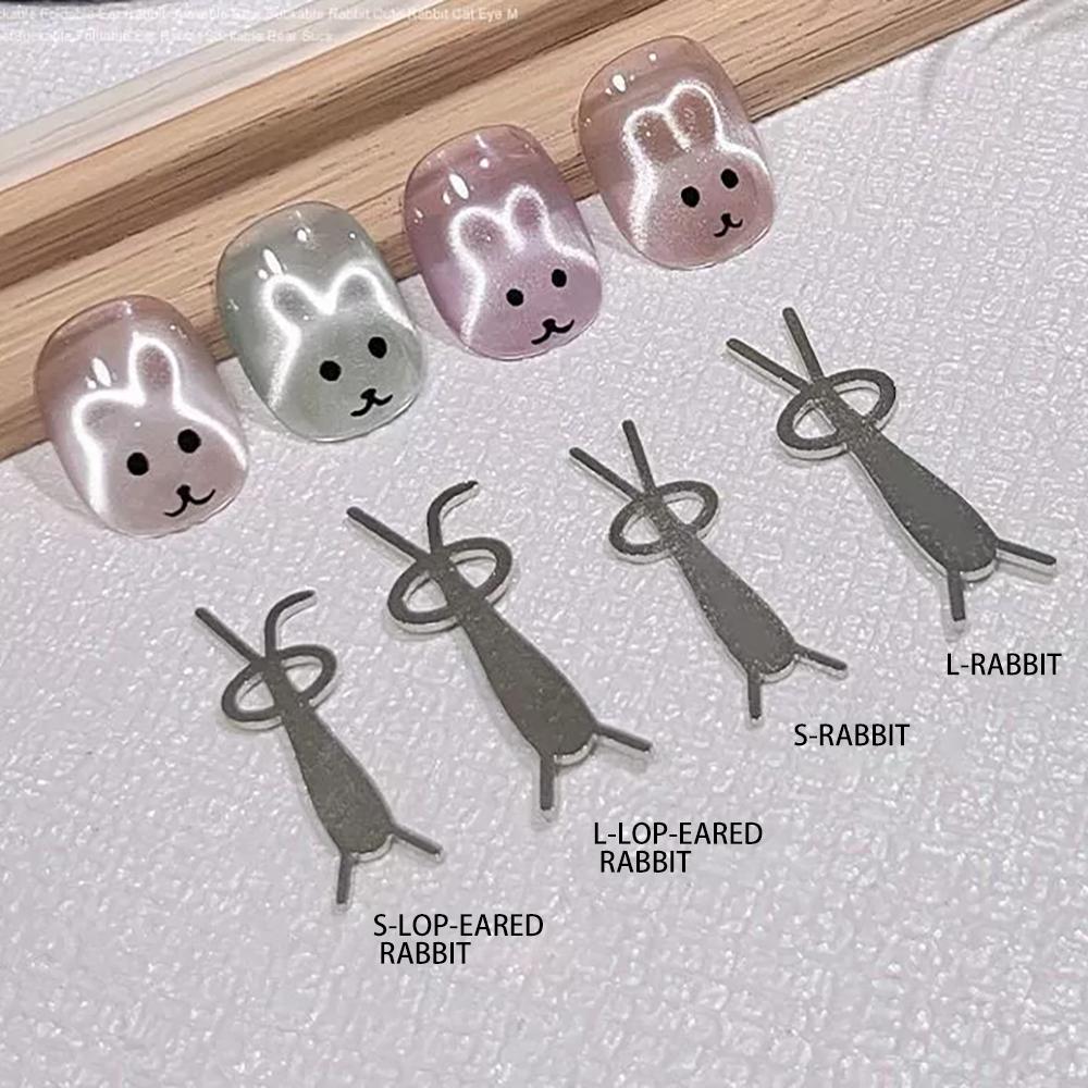Rabbit "Cat's Eye" Nail Art Magnet — Cute, Multi-functional Fold-Ear Rabbit Design (Magnetic Plate — Non-Magnetic Itself)