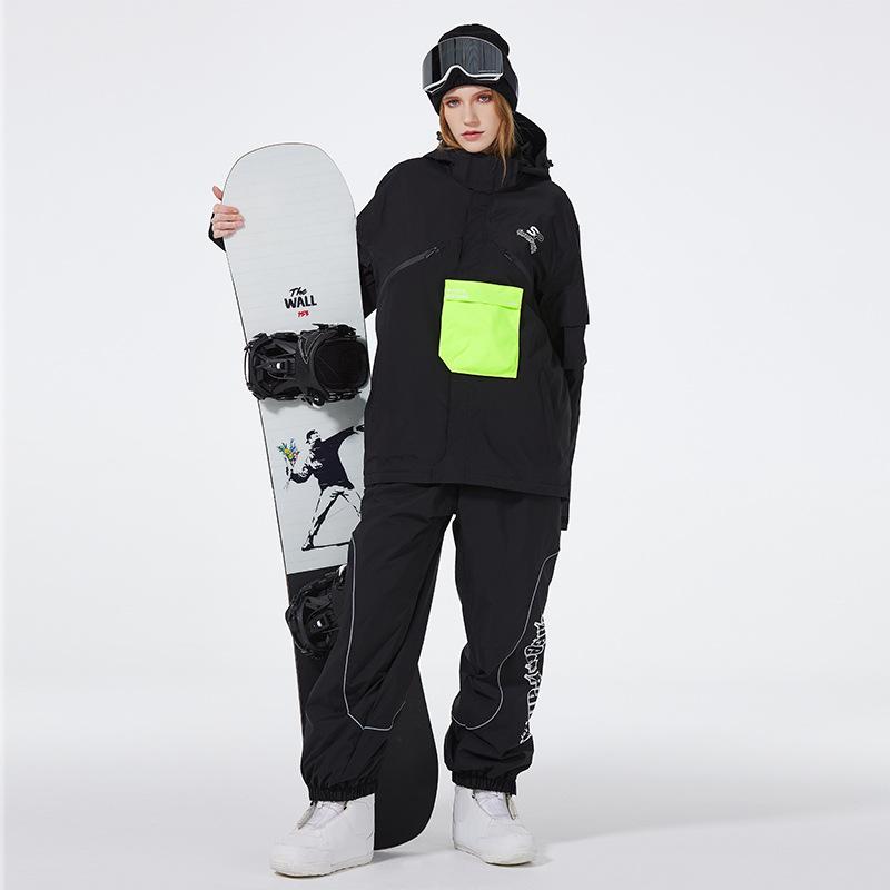 Herren- und Damen-Skianzug Outdoor Winter Warm Snowboardanzug Wasserdicht Winddicht Skijacke und Hose Set Übergröße Atmungsaktiv Isoliert Schneeanzug