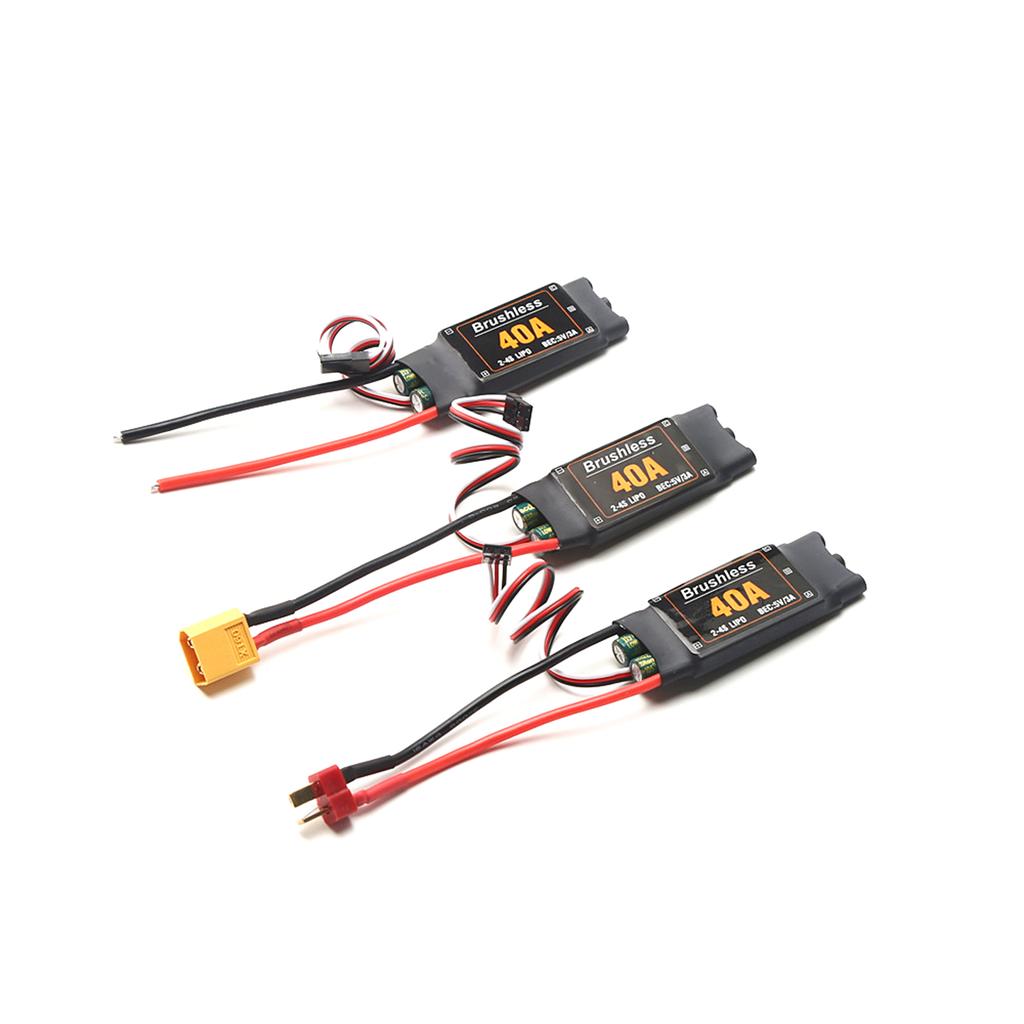 40A Brushless ESC 2-4S Electronic Speed Controller XT60 Plug with 5V 3A BEC 3.5MM Banana Head for