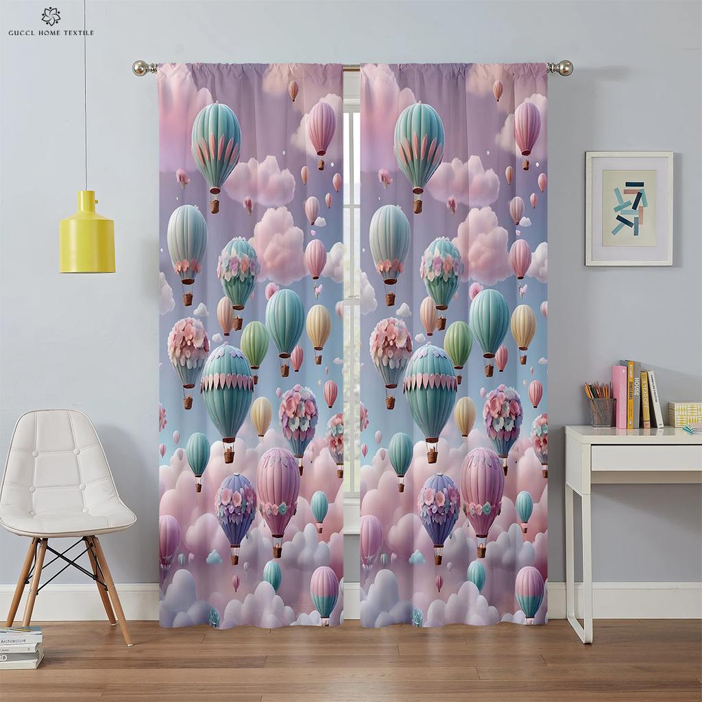 Cartoon Rainbow Fantasy Unicorn Drapes for Children, Suitable for Bedroom, Living Room, Balcony, Kitchen,  High Quality