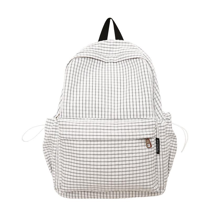 

Женский легкий школьный рюкзак большой вместимости, студенческий клетчатый рюкзак Small белый