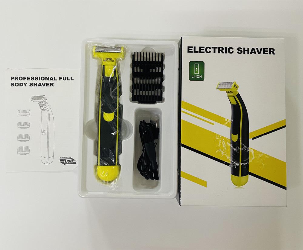 Herren Nass-/Trocken-USB-wiederaufladbarer Elektrorasierer, Vollständig abwaschbarer Haarentferner & Rasierer