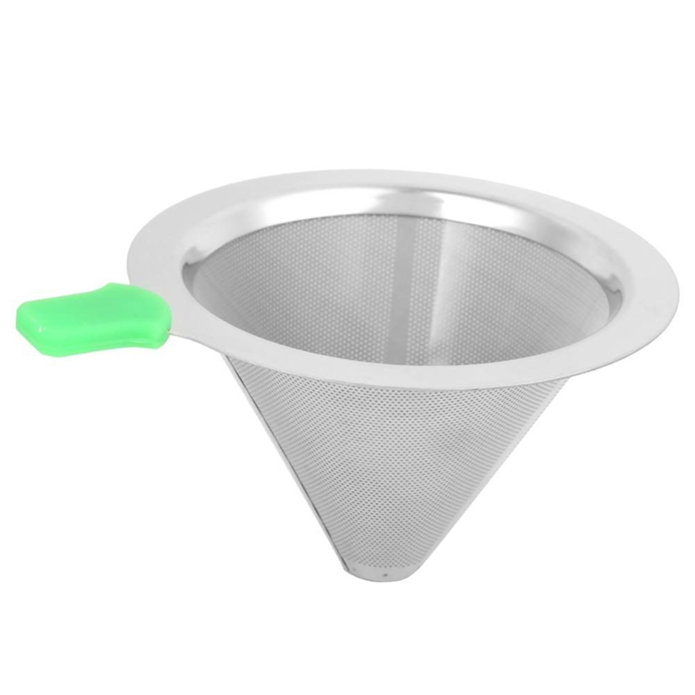 Stainless Steel Pour Over Coffee Filter Double Layer Drip Coffee Maker Coffee Drip Cone Home Use