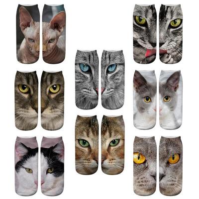 3D Cat Eye Animal Print Short Socks - Unisex Personalized Thermal Design