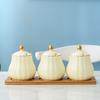 Creative Kitchen Ceramic Seasoning Jar Three-piece Seasoning Jar Seasoning Box Combination Salt Jar Chili Oil Cans Household