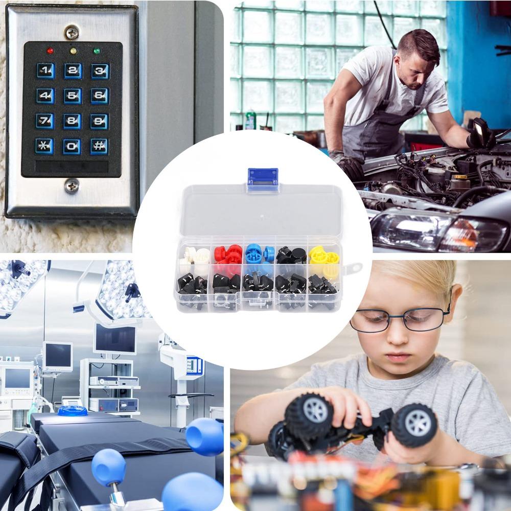 25 PCS 4 Pin SMD PCB Micro Switch Round Shape Tactile Push Button Kit  Microcontrol