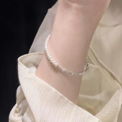 Lady Bracelet Elegant Faux Pearl Stone Bracelet for Women Irregular Alloy Design with Color Matching for Shopping for Ladies