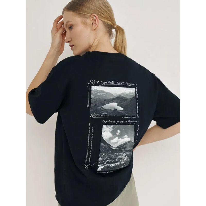 Western Style New Fashion Casual Loose Print round Neck Short sleeve T-shirt Top Printed T-shirt Top