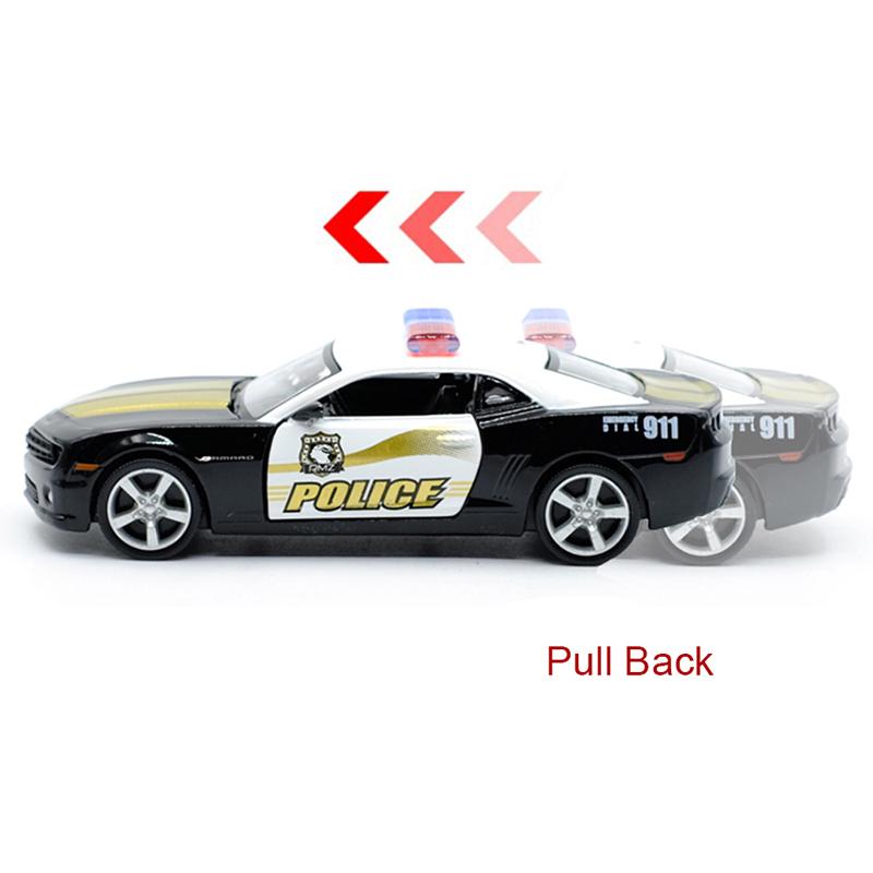 1/36 Scale Camaro Police Toy Car Sports Car Alloy Diecast Car Model Toy with Pull Back for Kids Gifts Toy Collection