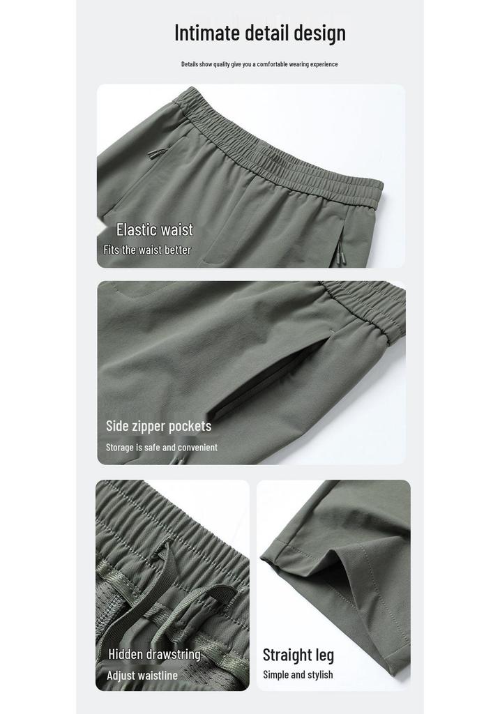 Men's Quick-Dry Softshell Straight-Leg Running Pants - Lightweight, Breathable, and Stretchy for Outdoor Fitness