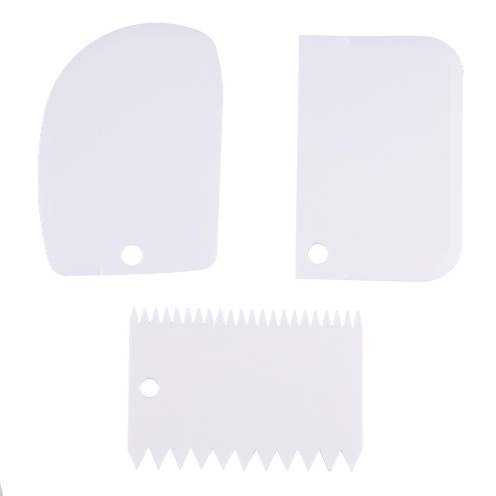 3pcs/lot Dough Cake Cutter Slicer Spatula For Cake Cream Scraper Pasty Cutters Scraper Irregular Teeth Edge Diy Scraper