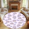 Labubu Print Round Rug, Washable Floor Carpet, For Entryway Dorm Laundry Room Office Study, Home Decor Birthday Christmas Gift