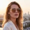 European And American New Fashion Metal Hollow Irregular Sunglasses Personality Versatile Ins Internet Celebrities With Sunglasses