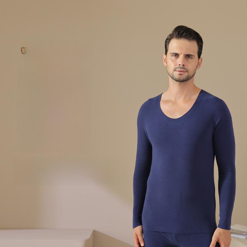 Men's Seamless Velvet Thermal Underwear Suit: Self-Heating, Plus Velvet, Autumn Set