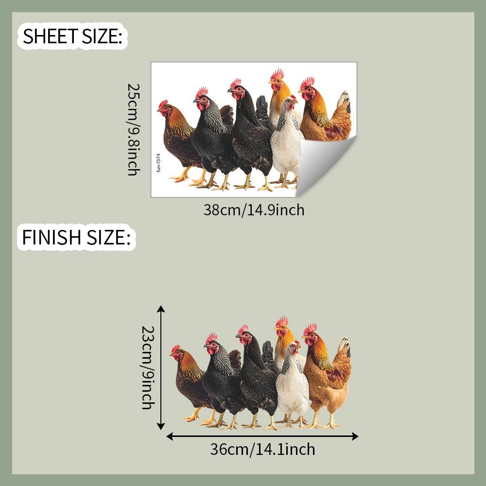 

Имитация деревенского петуха Кухонные стеклянные двери и окна Домашнее фоновое украшение Статические наклейки на окна