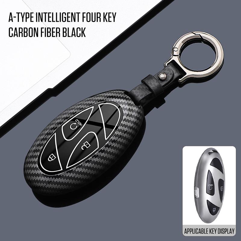 Car ABS TPU Key Case Cover Holder Buckle For Hyundai Ionic 6 Grandeur GN7 Kona Ev New Grand Prix 5/7Buttons Key Shell Decoration