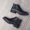 Fashion Autumn and Winter Men's Short Boots Gentleman's Daily Style Work and Office Outdoor Warm High Top Leather Shoes Thick Soled