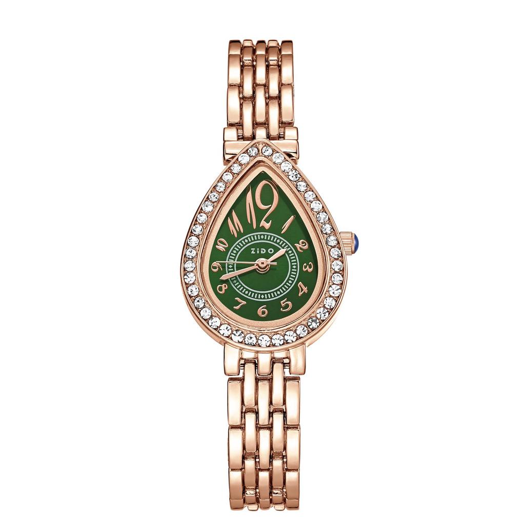 Trendy Women's Quartz Waterdrop Diamond-Set Luxury Artistic Wristwatch