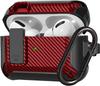 Switch Earphone for Airpods Pro 2/AirPods 1/2/3 Case, Carbon Fiber Design Shockproof Full-body Protection Cover with Keychain