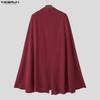 INCERUN 3PCS Men Lapel Neck Long Sleeve Cloak Blazer and Vest and Long Suit Pants Outfits