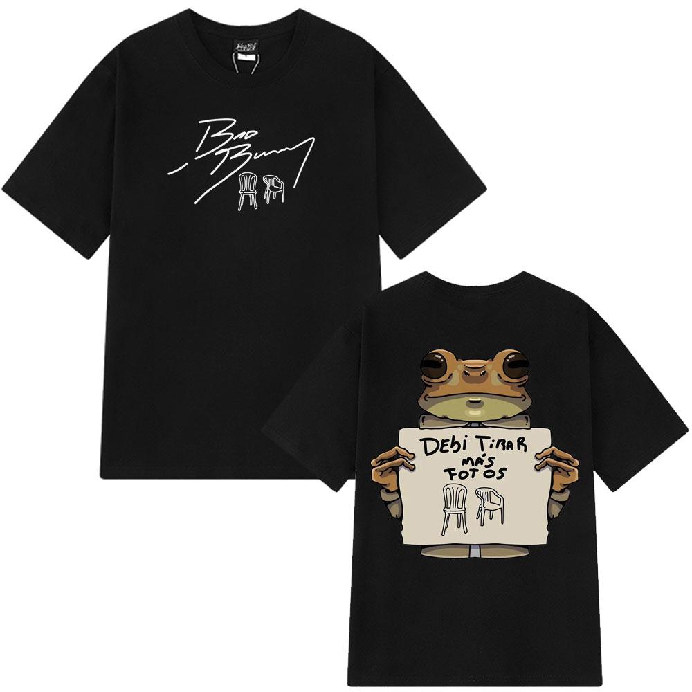 Singer Bad Bunny DTMF Album Graphic 100Cotton Shirt Men Retro Fashion 2026 New Summer Hip Hop Unisex Short Sleeve Loose Tshirt