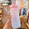 Gradient Two-Color Large Capacity Fitness Straw Cup - Portable Handheld Water Bottle with Scale