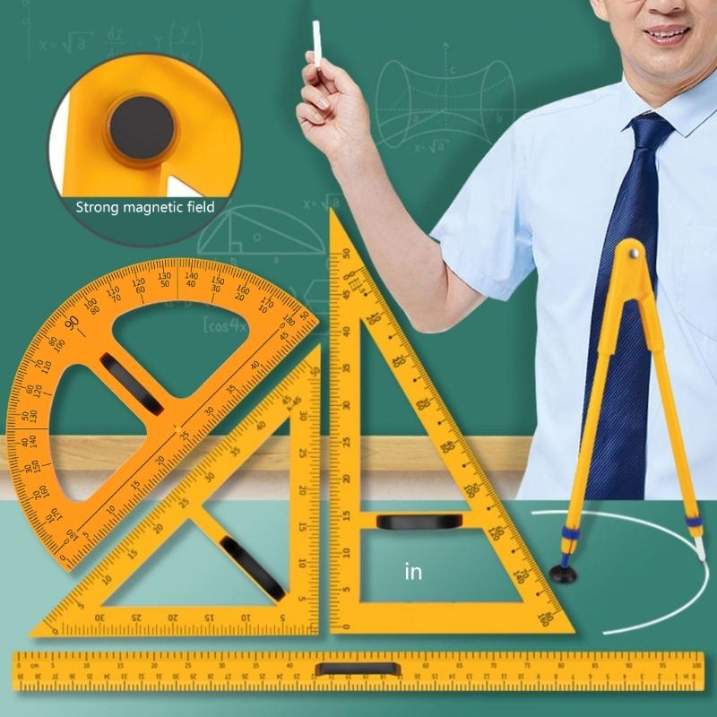 Großes Dreiecklineal-Set Geometrie Winkelmesser Lehrer Tafel-Zeichenwerkzeug