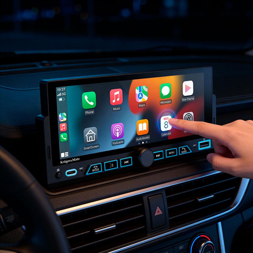 Kruger&Matz Km2016 Carplay/Androidauto 6.3” Car Radio 1Din