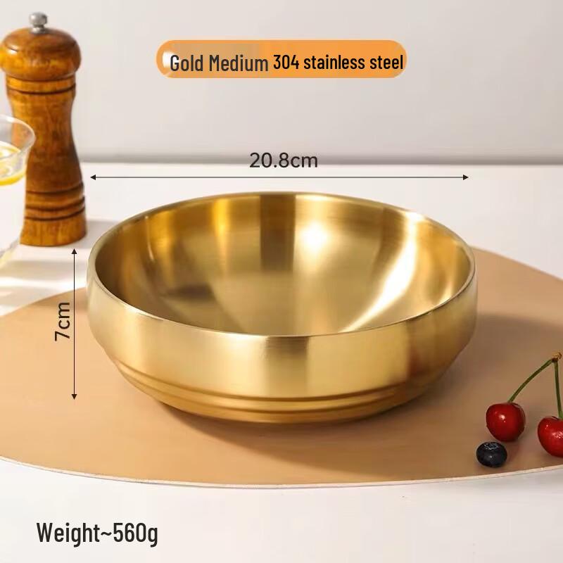 Корейский стиль Двухслойная миска для лапши из нержавеющей стали