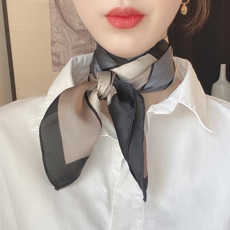 Women Silk Scarf Summer Hair Scarf Silk Satin Neckerchief Female Hair Ties Headband Hair Ornament Woman Bandana Bag Scarves